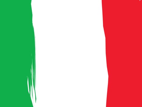 The flag of italy is shown in red, white and green vector