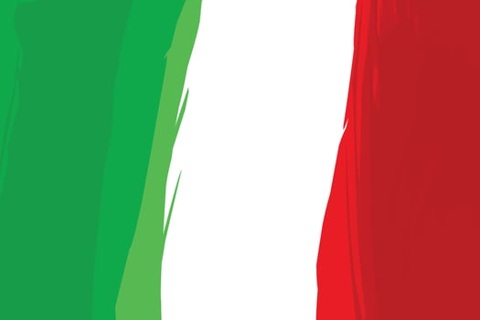 The flag of italy is shown in red, green and white vector