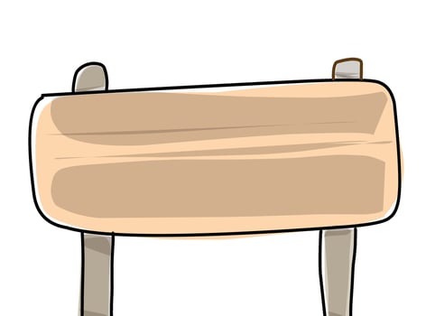 A wooden sign with a white background vector