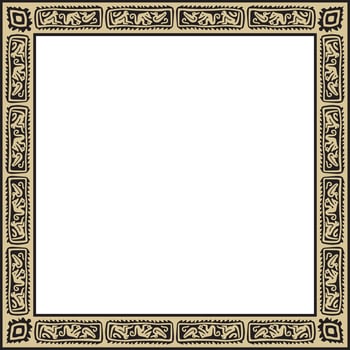 gold and black square national Indian patterns. National ethnic ornaments, borders, frames, colored decorations South America, Maya, Inca, Aztecs vector
