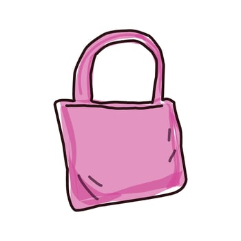 A pink bag with handles on a white background vector