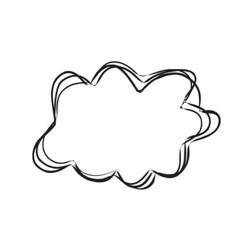 A black and white drawing of a cloud vector