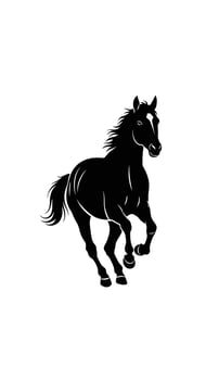 Galloping Horse Silhouette Illustration Art. vector