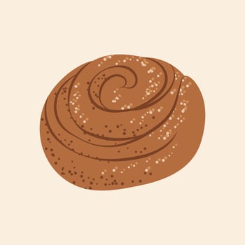 Fresh baked cinnamon roll, ideal for coffee shops, breakfast menus, or sweet designs. vector