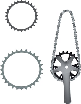 bicycle crown with chain vector