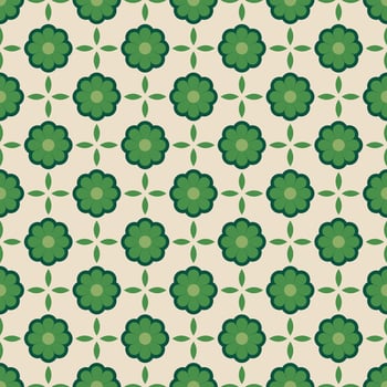 Retro Geometric Flower Shape with Minimalist Style Seamless Pattern Design vector