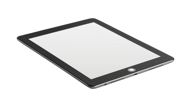 Modern digital tablet computer with a blank screen for a technology mockup png