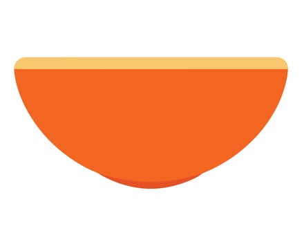 Vibrant Orange Ceramic Bowl, Simple Design, Empty, Ready for Food, Isolated on White Background, Minimalist Kitchenware Illustration vector