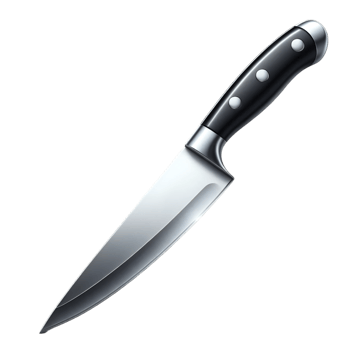 Sharp stainless steel kitchen knife used for cutting fresh vegetables png