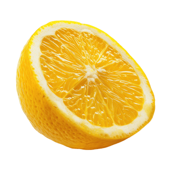 Close-up slice of bright yellow citrus fruit png