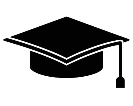 Simple Black Graduation Cap Icon A Symbolic Representation of Academic Achievement, Success, and Future Opportunities vector