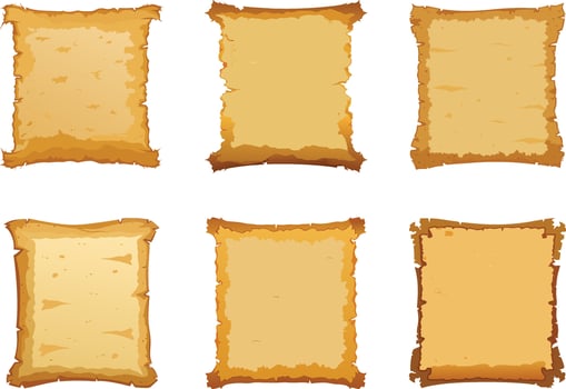 Old parchment scrolls vector