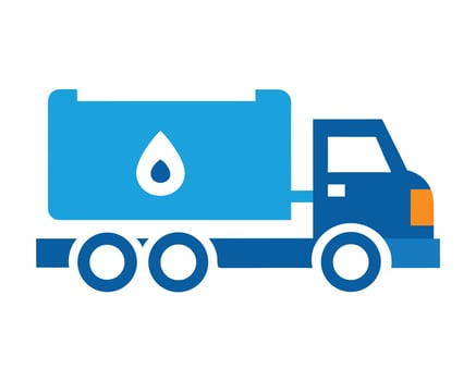 Blue Tanker Truck Delivering Liquid Cargo Efficient Transportation of Fluids Against White Background - Professional digital artwork with vibrant colors and detailed composition vector