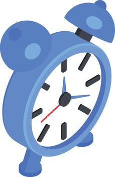 Blue Isometric Alarm Clock Icon vector