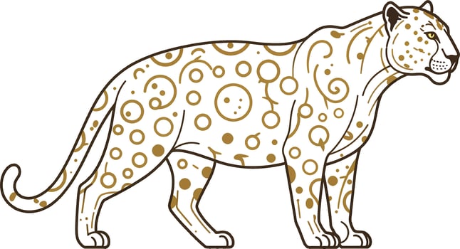 Ornate Jaguar, Elegant Design, Wildlife Art vector