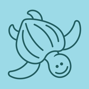 Minimalist Outline Drawing of Cute Marine Life sea turtle vector