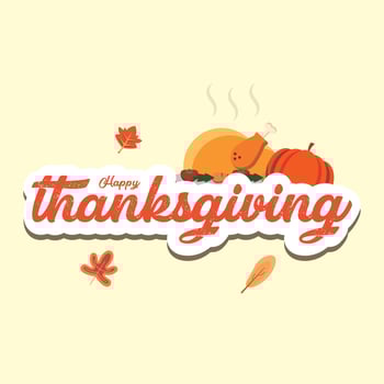 Happy thanksgiving turkey dinner. vector