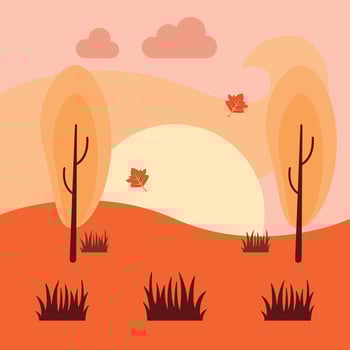 Autumn landscape with trees. vector
