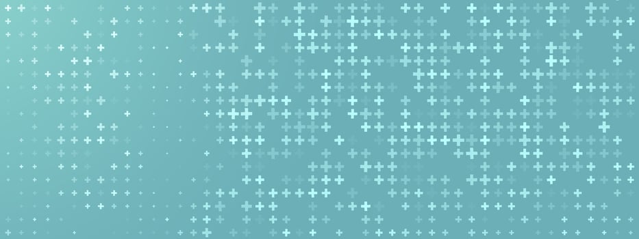 Abstract Turquoise Gray Medical Background. Soft, non digital cross pattern for clinic websites, whitepapers. Calm and professional. vector