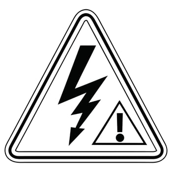High Voltage Danger Serious Electrical Hazard Warning Sign, Triangular Shape, Black and White, Cautionary, Safety Symbol vector