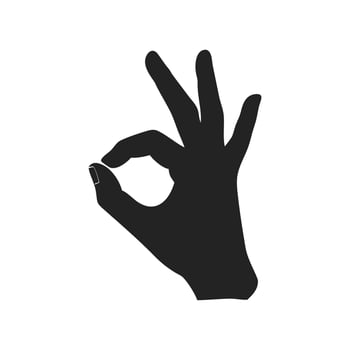 Okey black icon hands formatting isolated on white background vector
