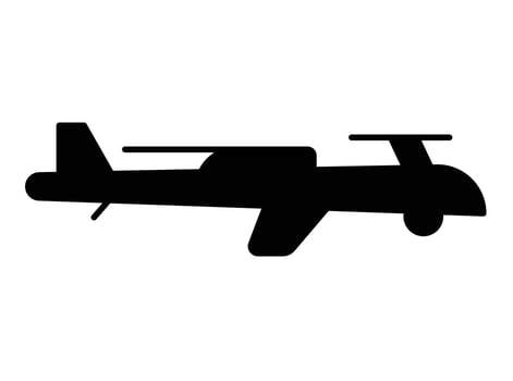 Silhouette of a Stylish Modern Aircraft with Unique Design Features vector