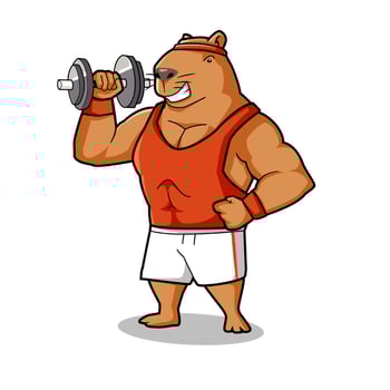 Muscular Capybara Power lifting Mascot Illustration vector