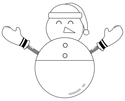 outline of Snowman wearing Santa Claus costume png