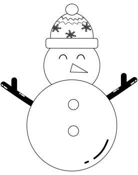 outline of snowman with hat png