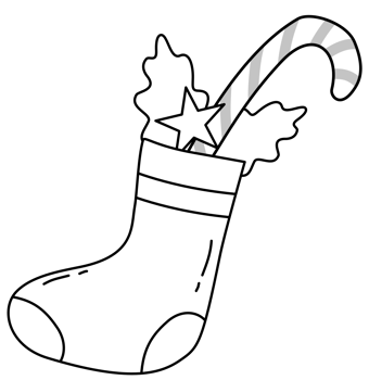 outline of Christmas sock png