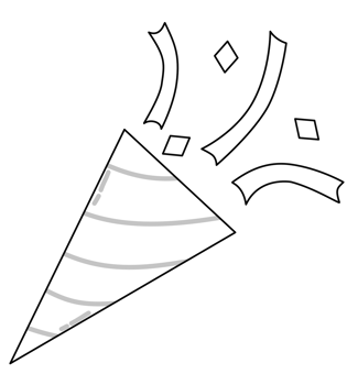 outline of party popper png