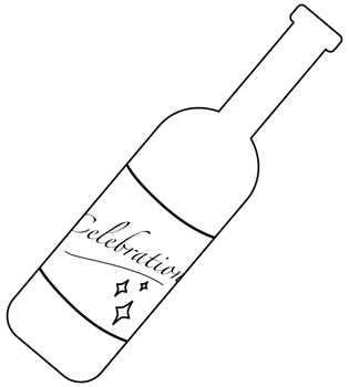 outline of wine bottle png