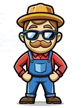 Farmer Man Mascot Character for Branding and Logo vector