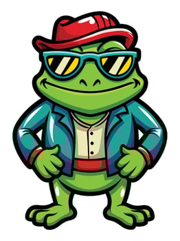 Cool Frog Gangster Mascot with Sunglasses vector