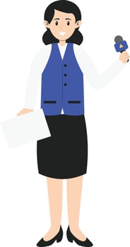 Woman Journalist Illustration. vector