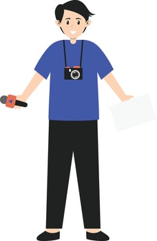 Man Journalist Illustration vector