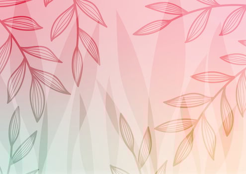 Soft leave pink leaf art line background vector