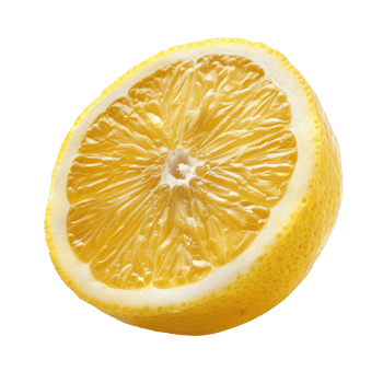 Close-up lemon slice, vibrant yellow, juicy interior png
