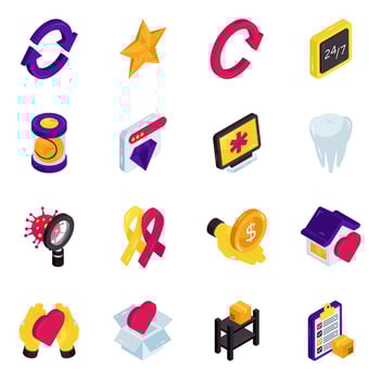 Colorful digital service icons collection vector