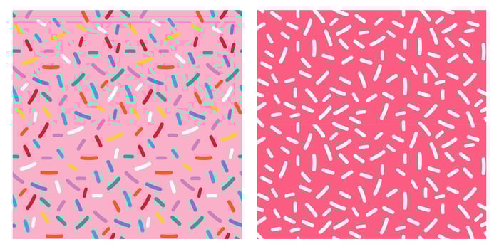 Candy Sprinkle Seamless Texture with Rainbow Vermicelli and Donut Glaze Background Featuring Colorful Sweet Decorations for Dessert Pattern and Confectionery Themed Design Projects vector