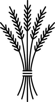 Wheat Bundle Line Art - Minimal of Harvest Grain for Farming, Organic, and Rustic Designs vector