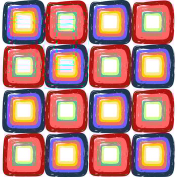 Abstract Handdrawn Square Shape Colorful Seamless Repeatable Pattern Artwork vector