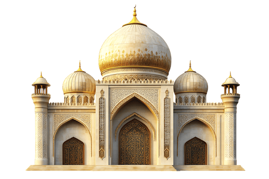 Grand Mosque Exterior Facade on Transparent Background png