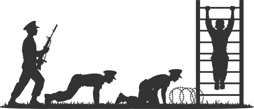 Military Soldier Silhouette, American Flag, US Army Forces, Soldier Saluting, Combat Training vector