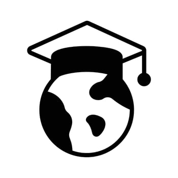 A captivating glyph icon of global education, easy to edit. vector