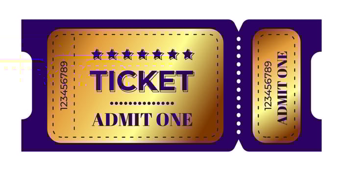 Elegant Gold and Purple Ticket for Event Admission vector