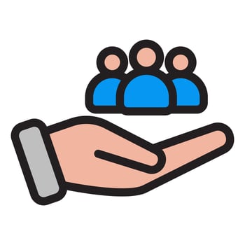 An inclusive workplace employees Protection Filled Outline icon illustration. Color editable. EPS 10 vector