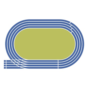 Racetrack athletics arena. Stadium running track field. Athlete run illustration vector