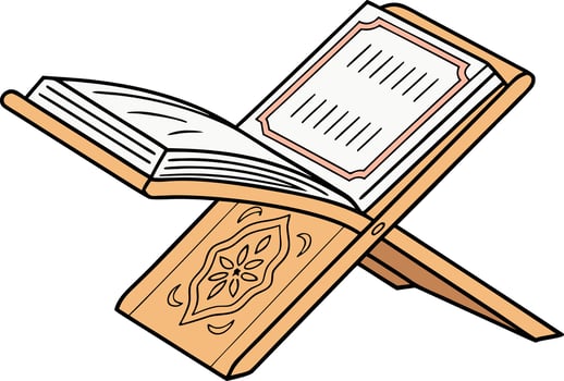 Quran Design Capturing Traditional Book Details Authentic Quran Illustration for Islamic Cultural and Educational vector
