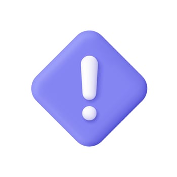 Purple exclamation mark icon vector